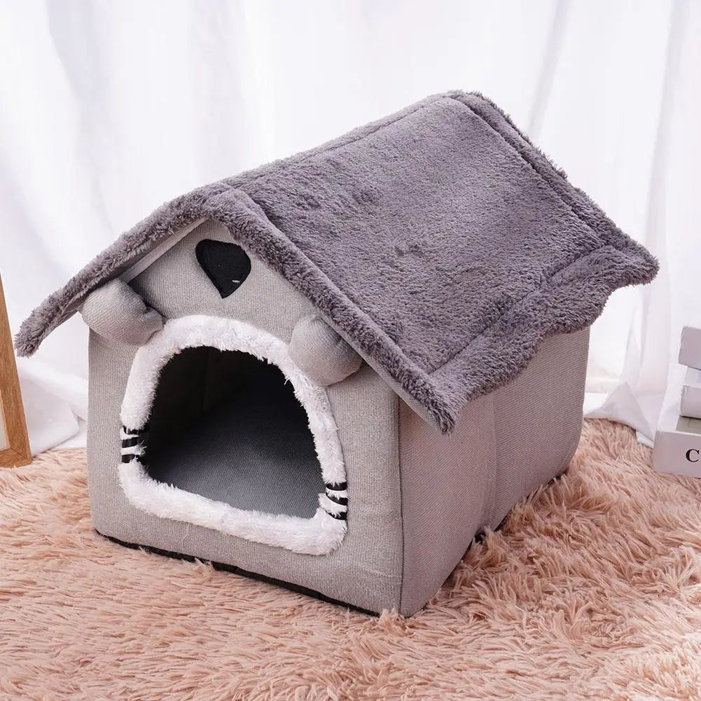 Foldable Dog House Kennel Bed Mat For Small Medium Dogs Cats Winter Warm Cat Bed Nest Pet Products Basket Pets Puppy Cave Sofa