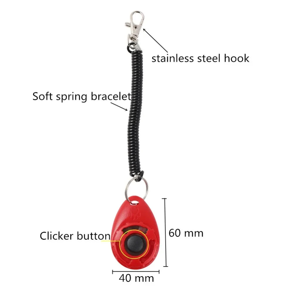 Dog Training Clicker Aid Adjustable WristStrap Sound Plastic Pet Cat Click Trainer Key Chain Dog Repeller Dog Supplies ﻿