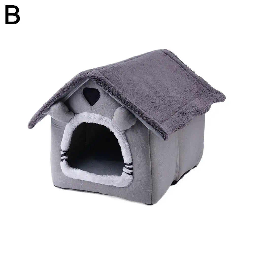 All Season Dog House Style Bed - Removable Washable Pet Bed for Small Dogs Teddy Winter Warm Cat Dog House