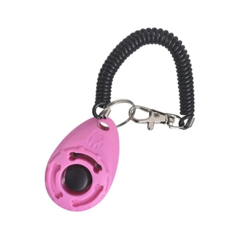 Dog Training Clicker Aid Adjustable WristStrap Sound Plastic Pet Cat Click Trainer Key Chain Dog Repeller Dog Supplies ﻿