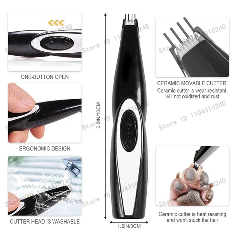 Electric Pet Clipper Grooming Kit for Dogs Reachageable Trimmer Haircut Cat Hair Cutting Remover Quiet Nail Grinder Machine Set