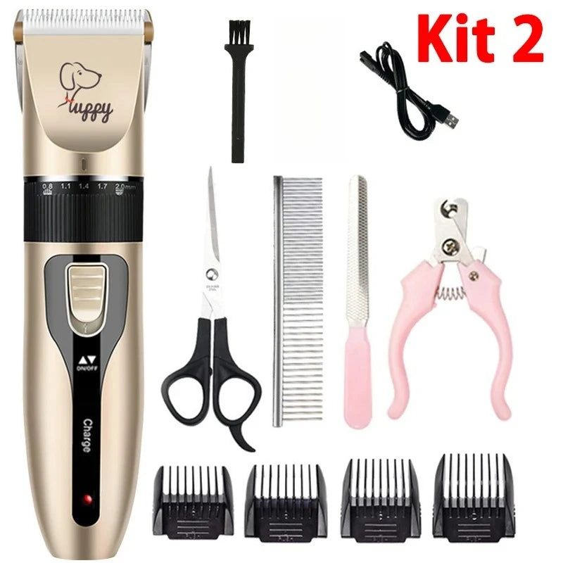 Electric Pet Clipper Grooming Kit for Dogs Reachageable Trimmer Haircut Cat Hair Cutting Remover Quiet Nail Grinder Machine Set