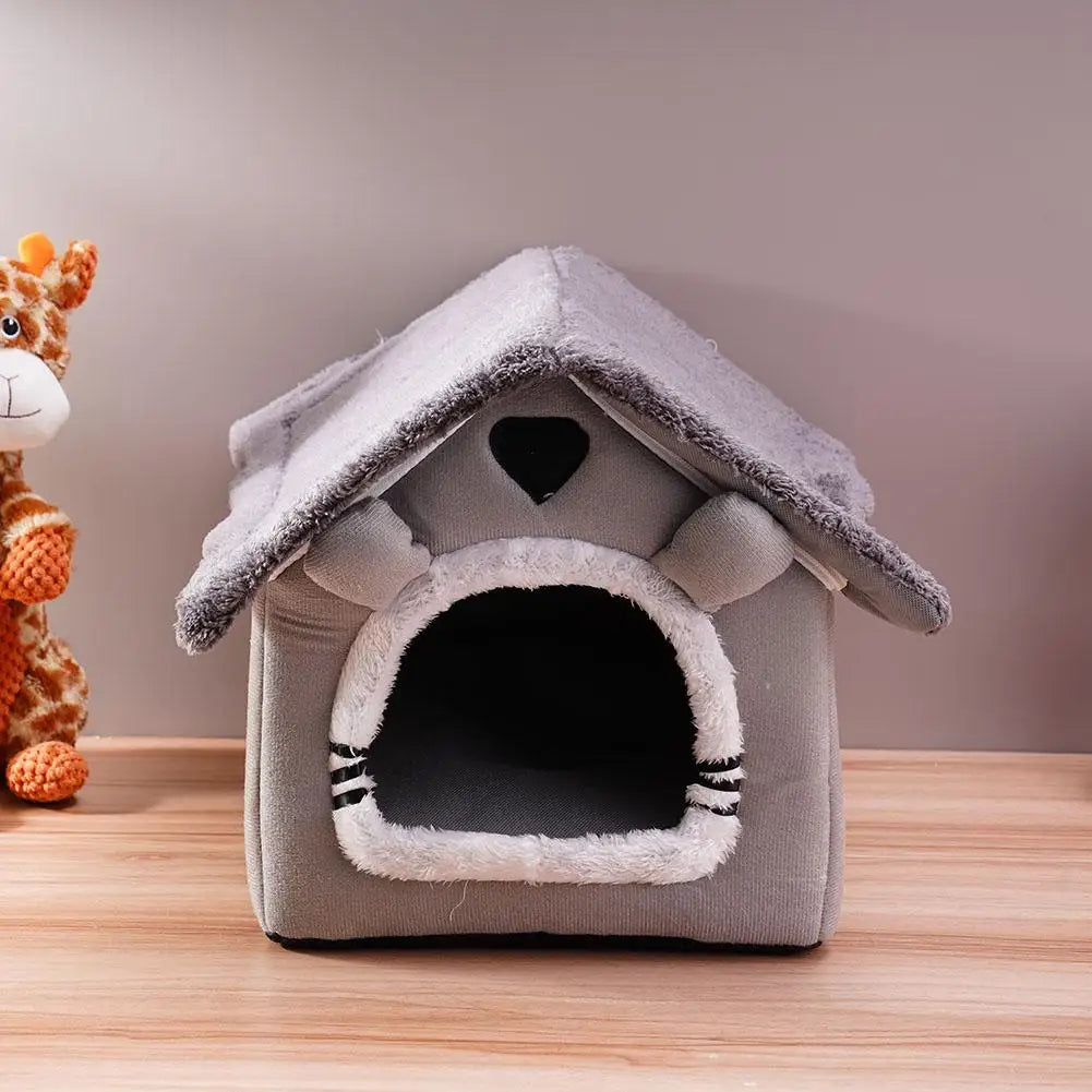 Foldable Dog House Kennel Bed Mat For Small Medium Dogs Cats Winter Warm Cat Bed Nest Pet Products Basket Pets Puppy Cave Sofa