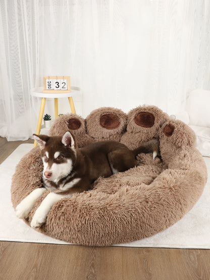 Fluffy Dog Bed Winter Warm Large Pet Products Small Sofa Baskets Pets Kennel Mat Puppy Cats Supplies Basket Blanket Accessories
