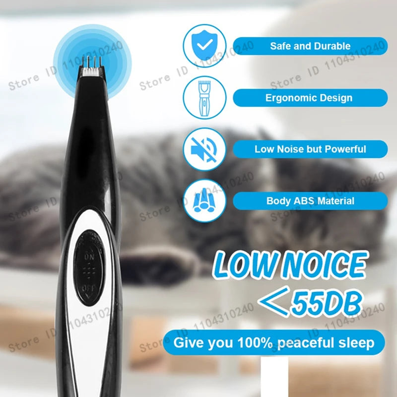 Electric Pet Clipper Grooming Kit for Dogs Reachageable Trimmer Haircut Cat Hair Cutting Remover Quiet Nail Grinder Machine Set